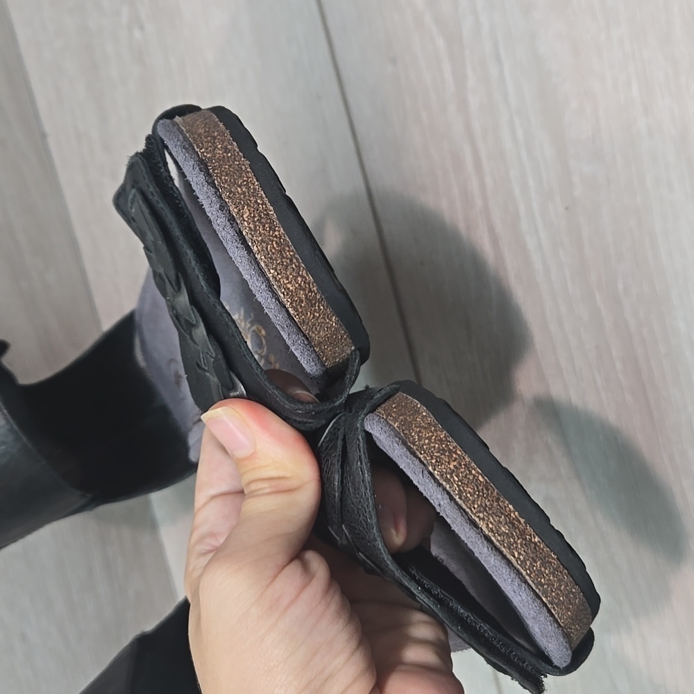 Aetrex Women Becca Strap Ankle Hook&loop Wedge Leather Sandals shoes sz 8.5 - Picture 6 of 11